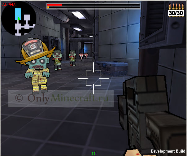 3Д стрелялка в стиле Майнкрафт: Стив против зомби!